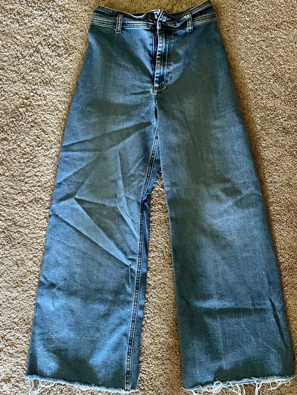 Zara Dark Blue Wide-Leg High-Rise Jeans